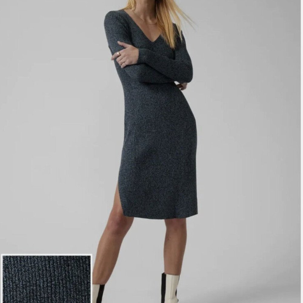 Athleta Reverie Sweater Dress - blue, size medium